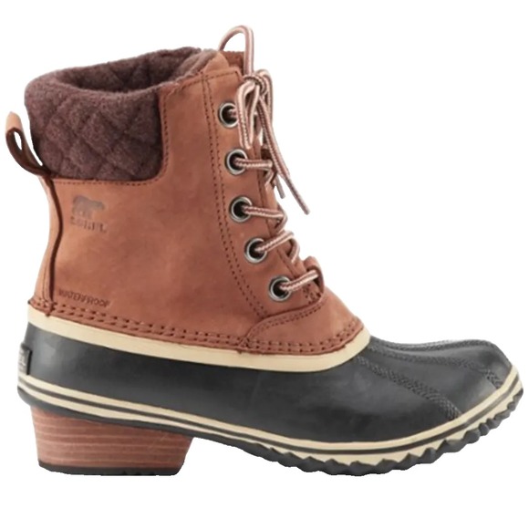 Sorel SlimPack II Lace Winter Boots Brown Leather Womens 9.5 UK 7.5 EU 40.5 - Picture 1 of 9
